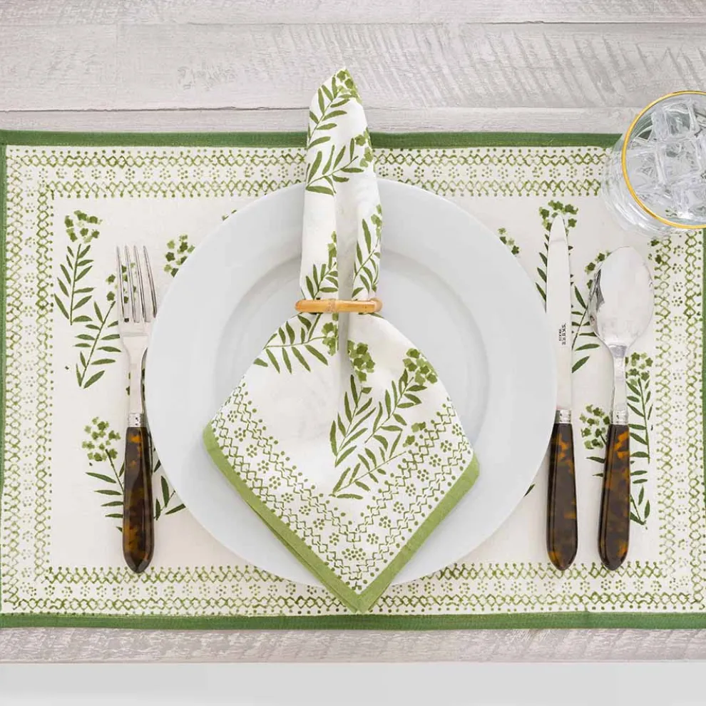 Phlox Green Placemat | Set of 4