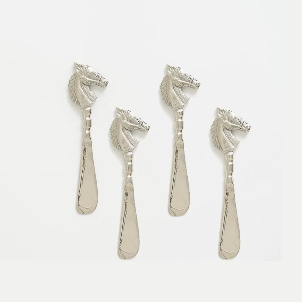 Silver Horse Cheese Knives | Set of 4