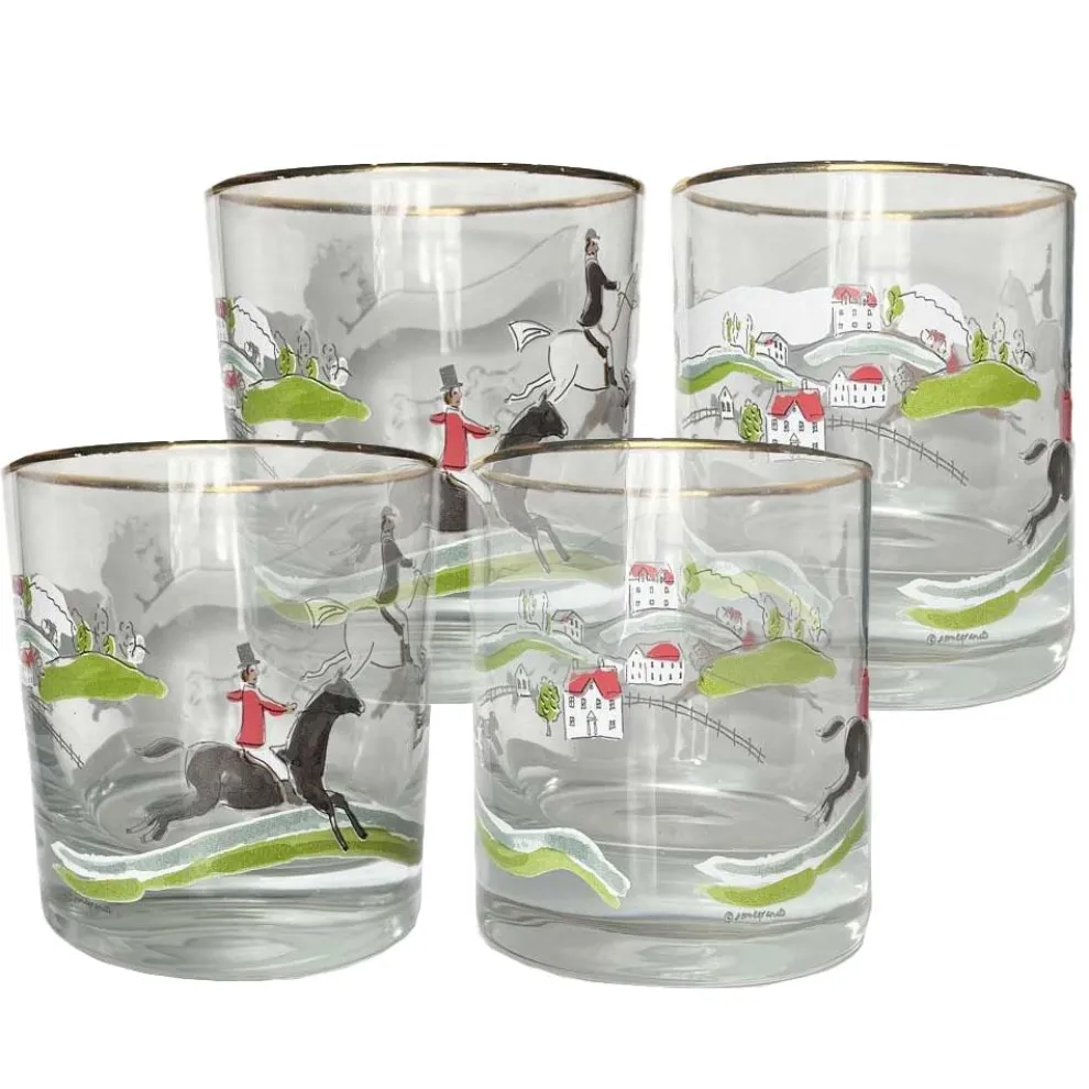 Hunt Scene Bourbon Glass | Set of 4