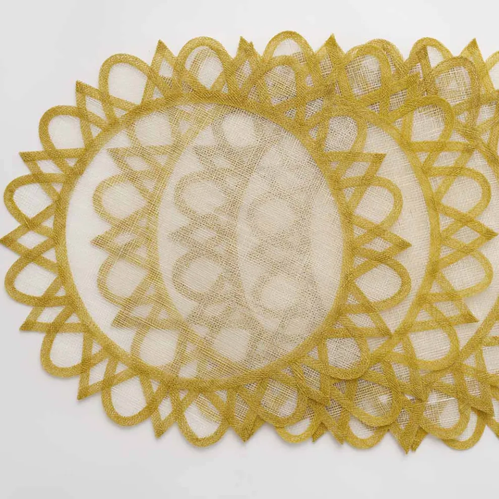 Yellow Round Woven Placemats | Set 4