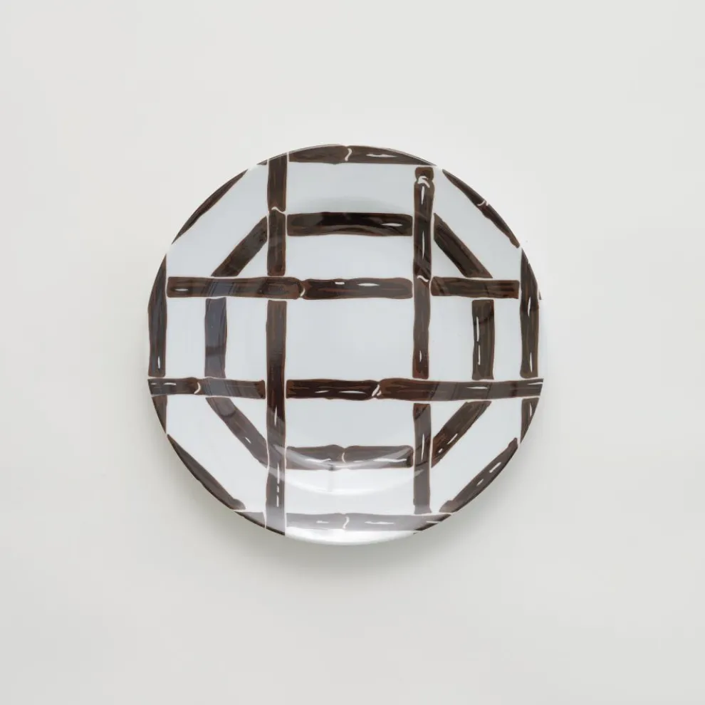 Brown Bamboo Melamine Appetizer Plate | Set of 6