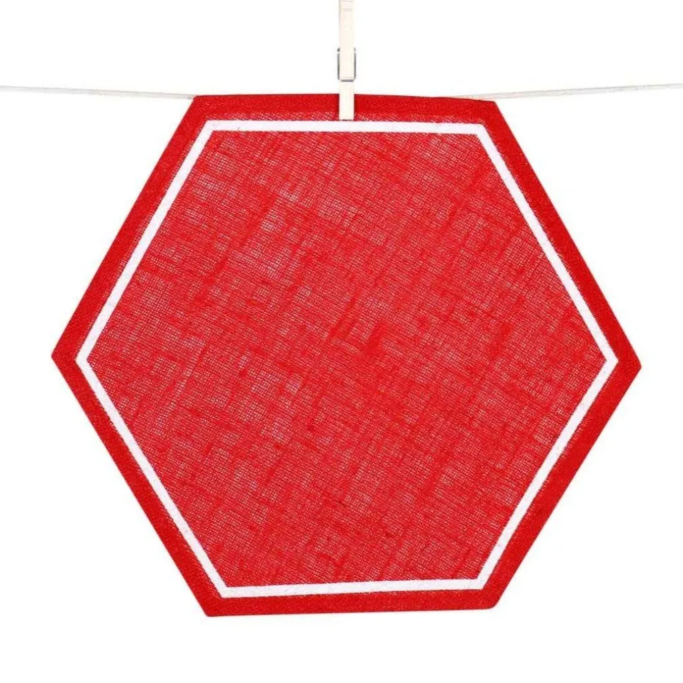 Coral Red Natural fiber placemat