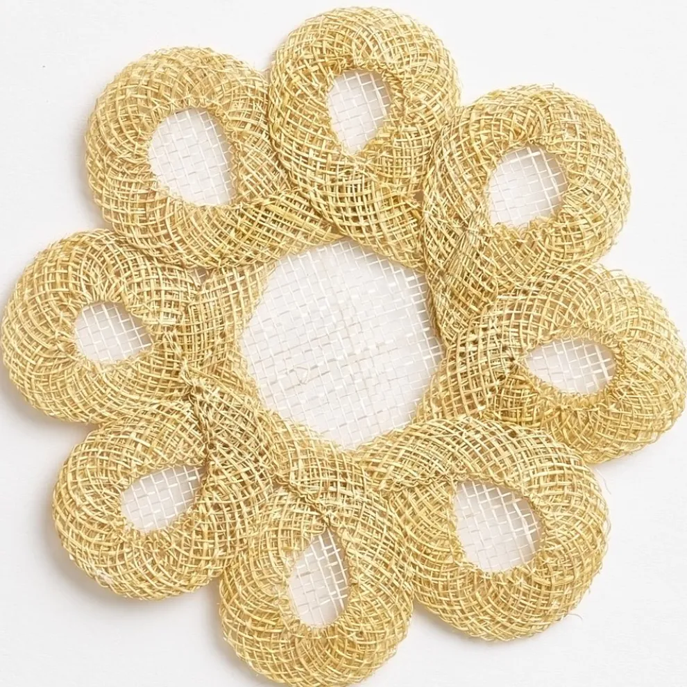 Buttercream Woven Doodles Coaster | Set of 4