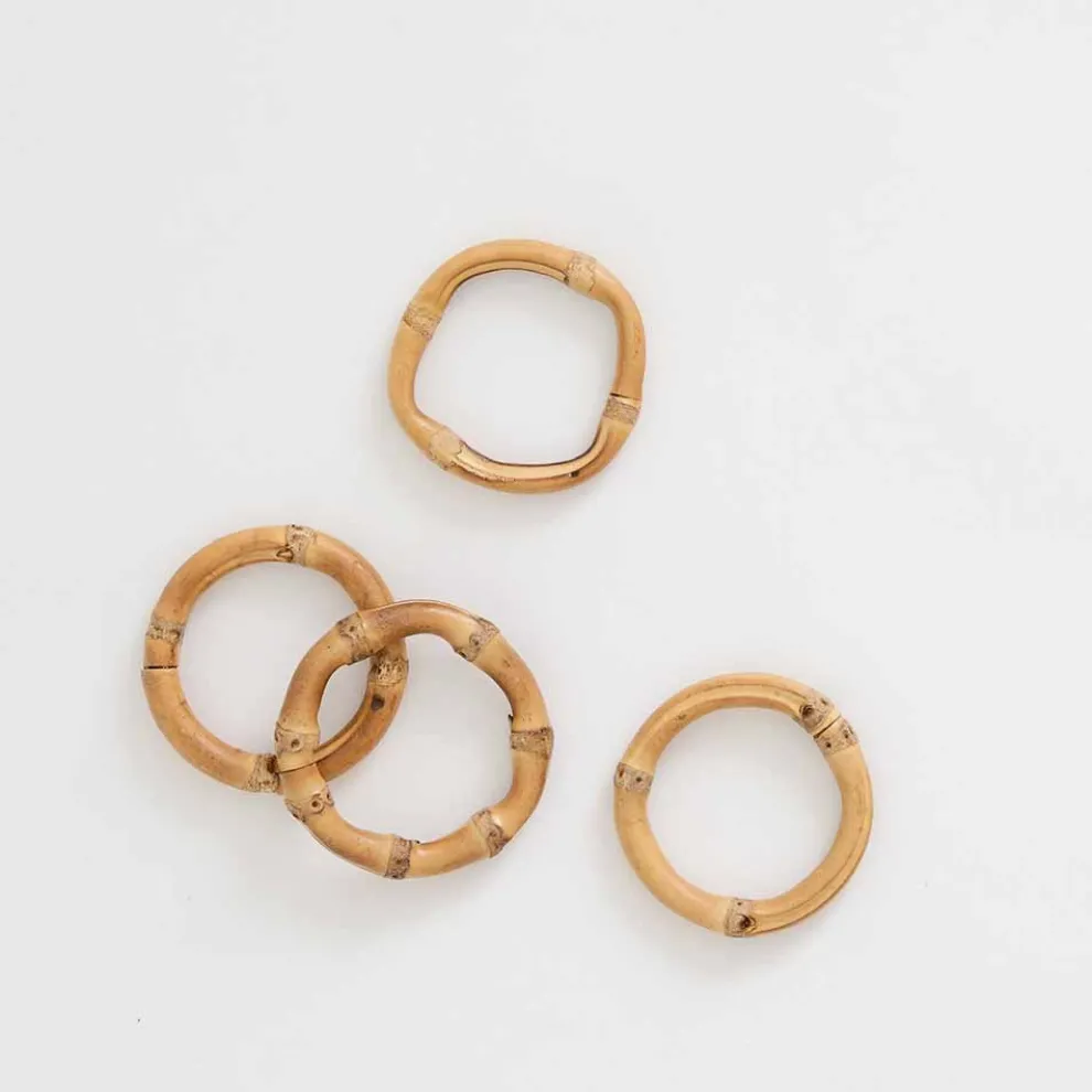 Round Bamboo Napkin Ring | Set of 4