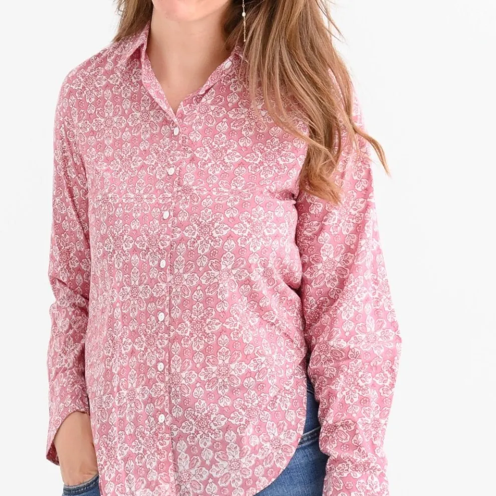Tulip Sundial Mauveglow Button Down Blouse