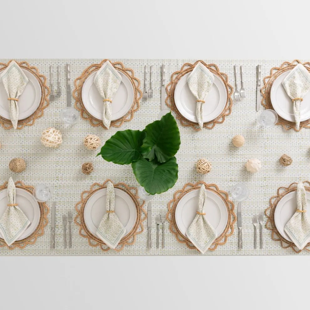 India Hicks Home Palm Avenue Seafoam Tablecloth