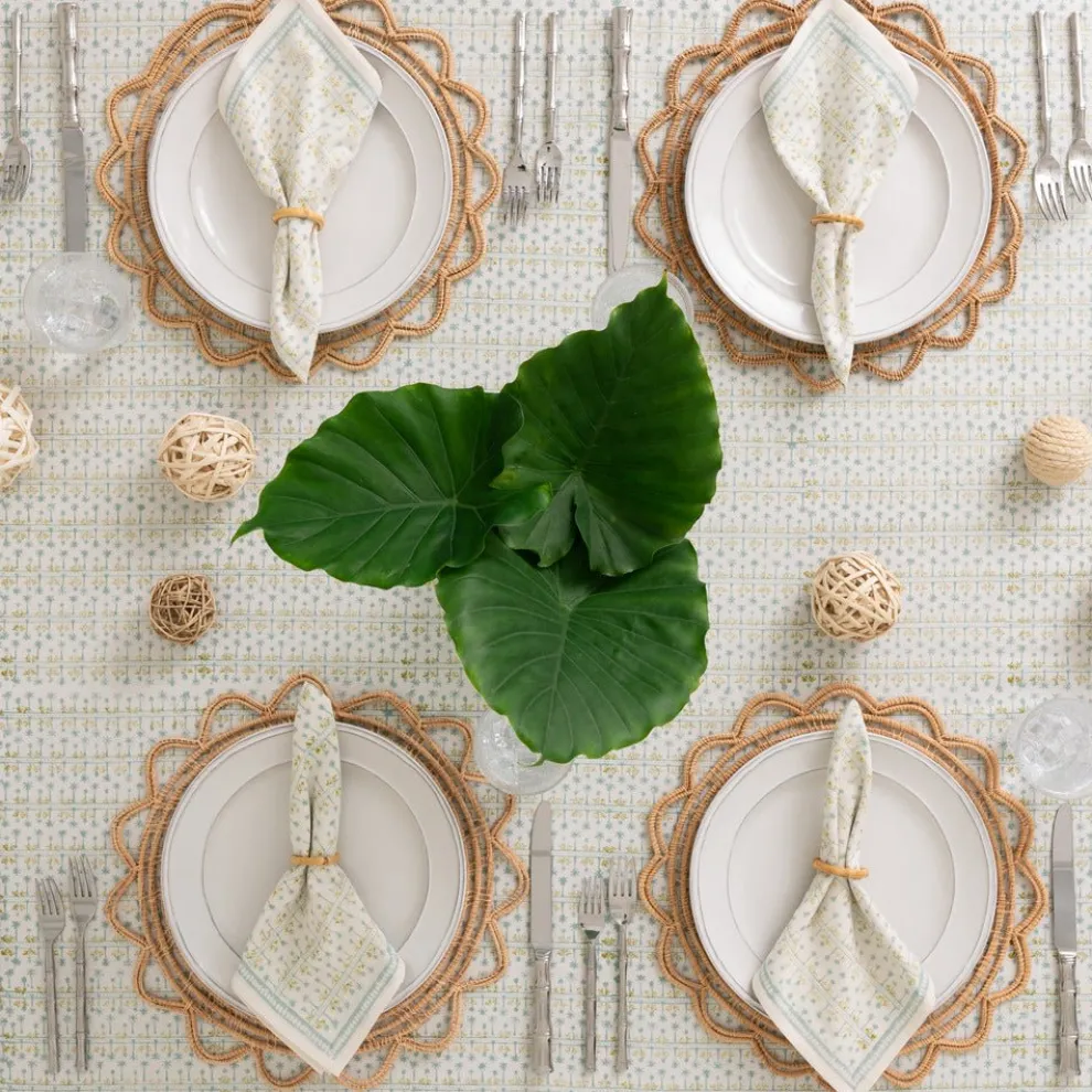 India Hicks Home Palm Avenue Seafoam Tablecloth