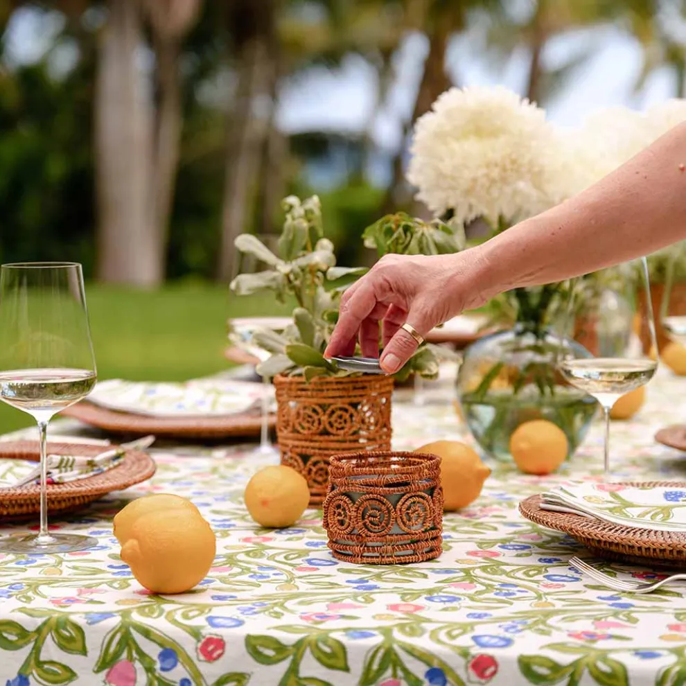 Woven natural Candle Holder / Vase Large