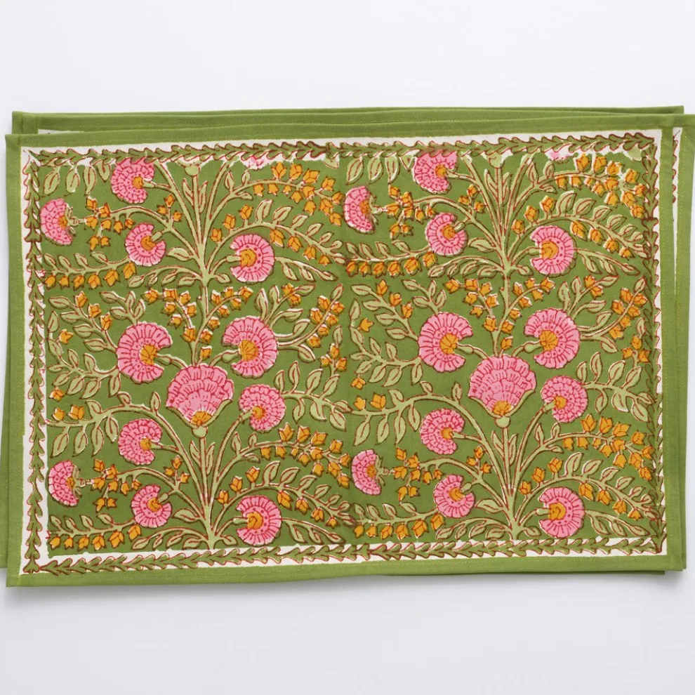 Cactus Flower Fern & Flamingo Placemat | Set of 4