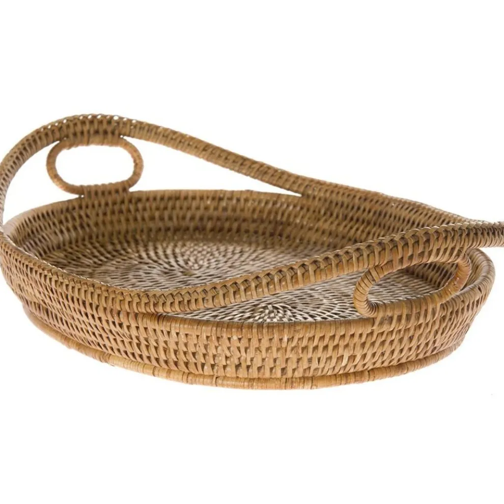 Woven Rattan Serving Tray
