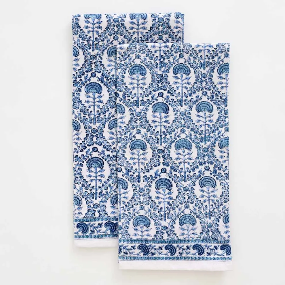 Caroline Blue Tea Towel | Set of 2