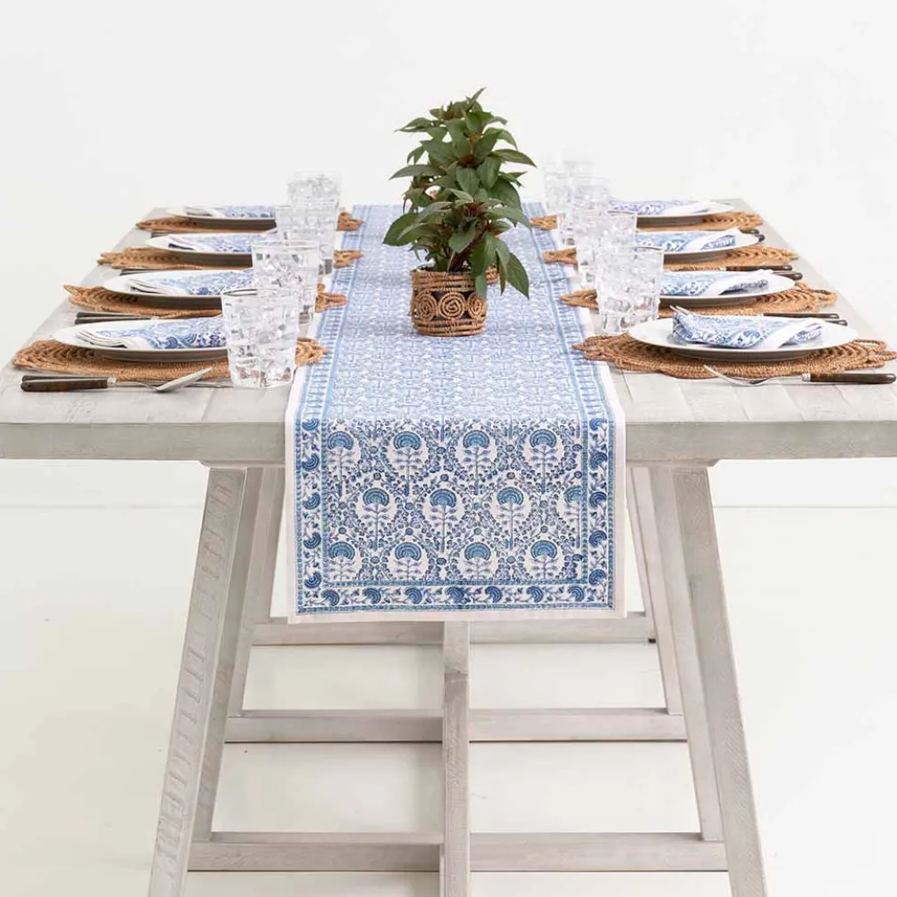 Caroline Blue Table Runner