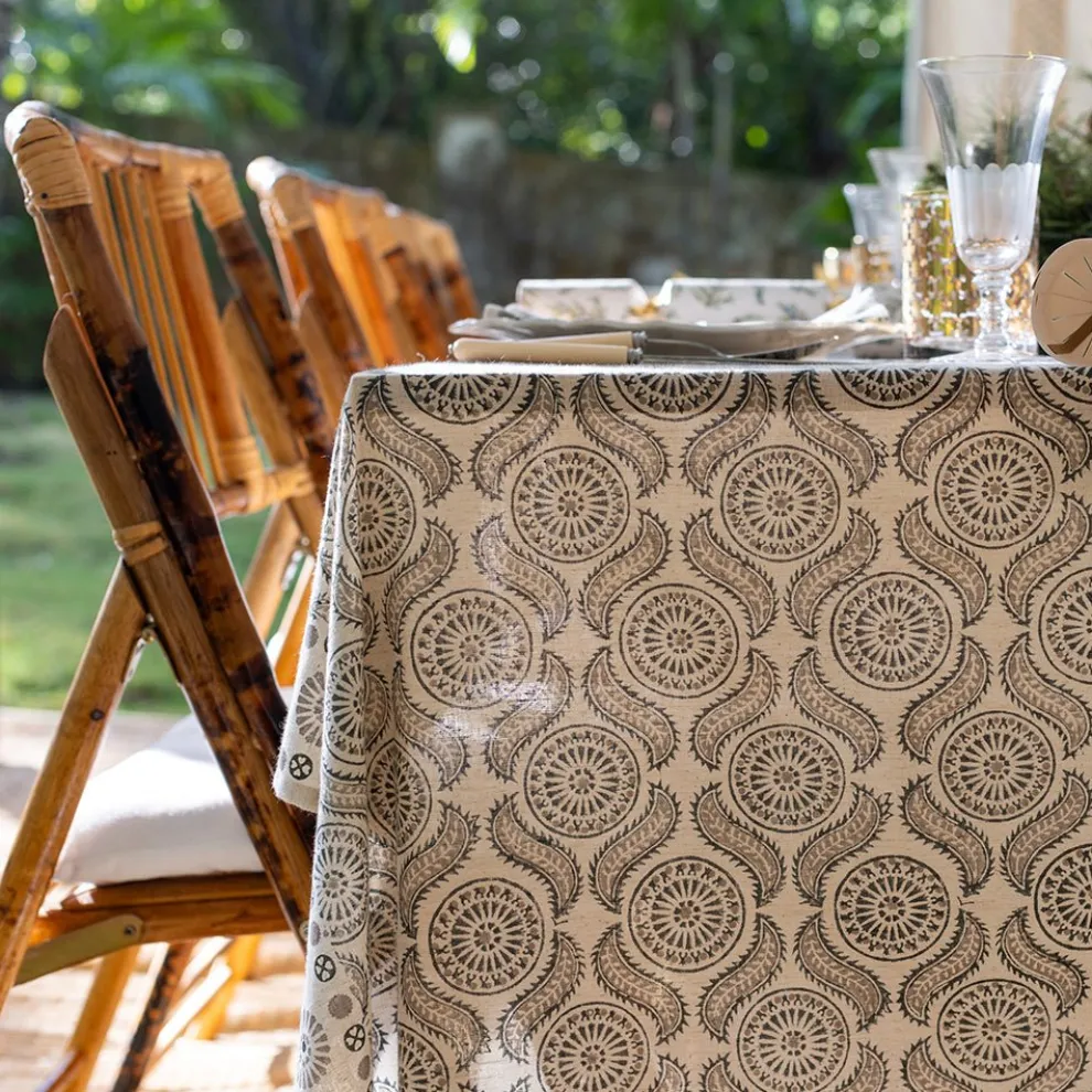 India Hicks Home Medals & Mustaches Tablecloth