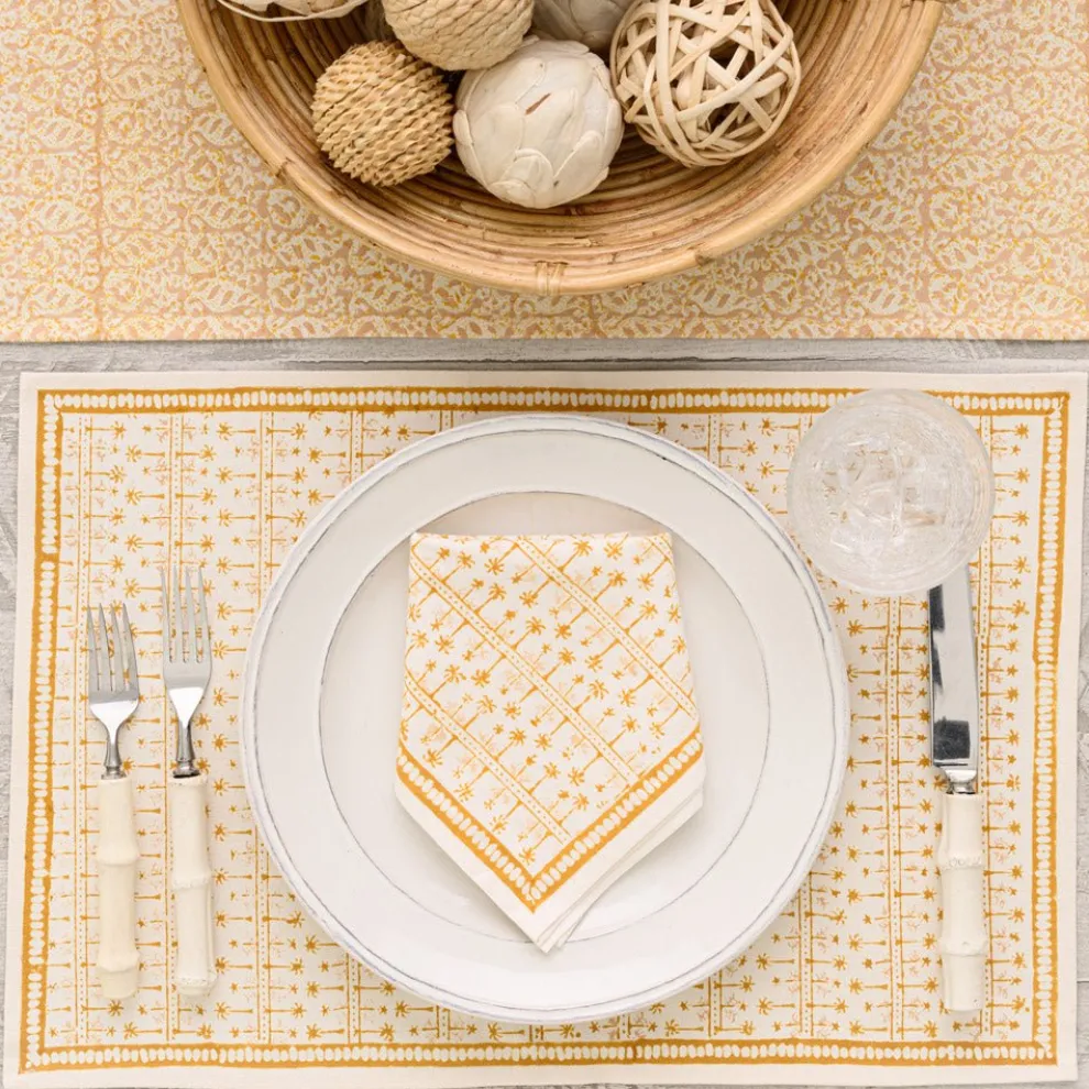 India Hicks Home Palm Avenue Golden Placemat | Set of 4