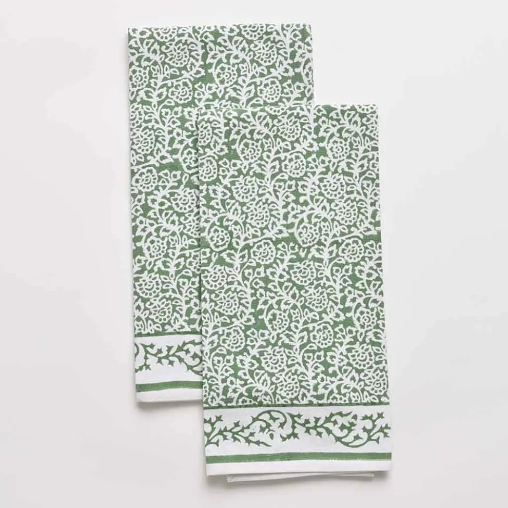 Tapestry Green Tea Towels