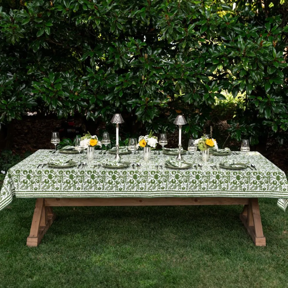 Cactus Flower Lettuce Green Tablecloth