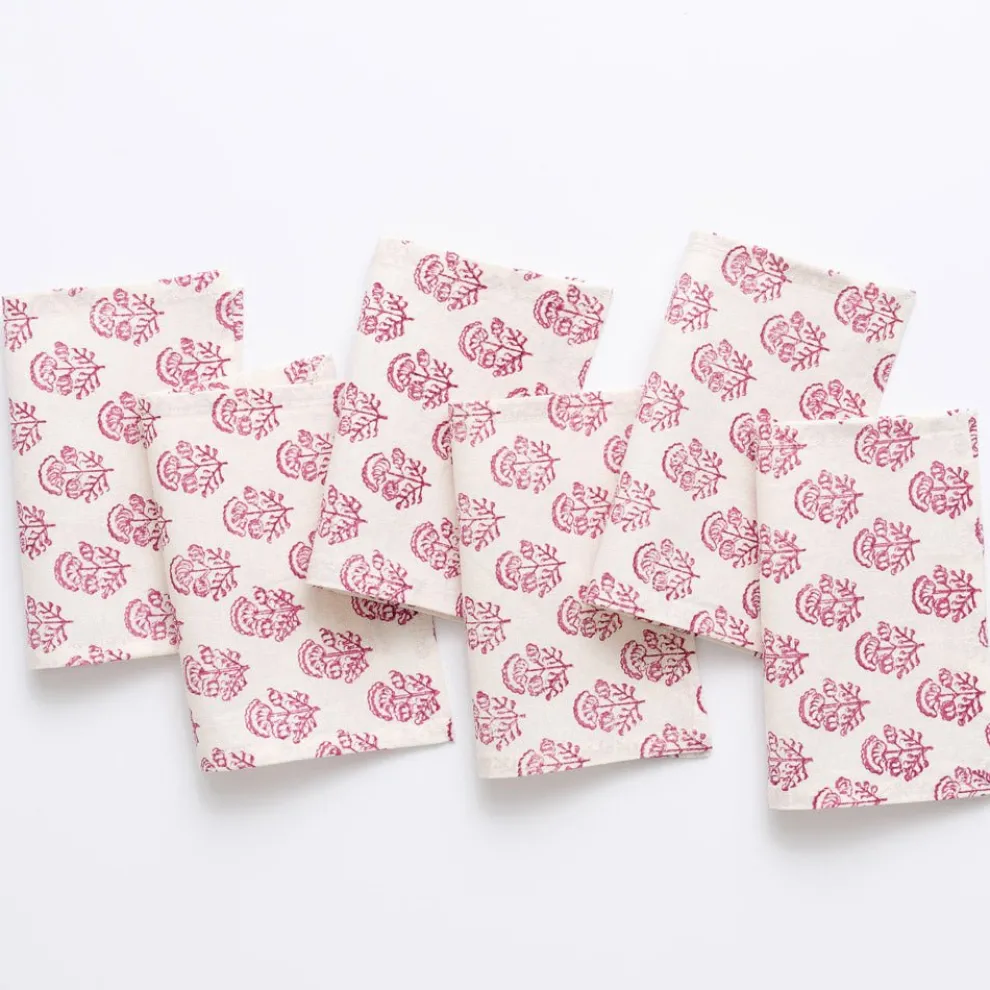 Anika Fuchsia Cocktail Napkins | Set of 6