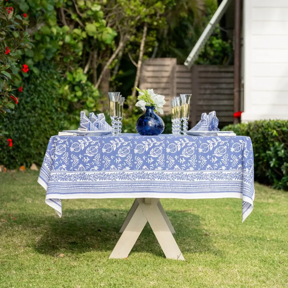 Pomegranate Blue Tablecloth