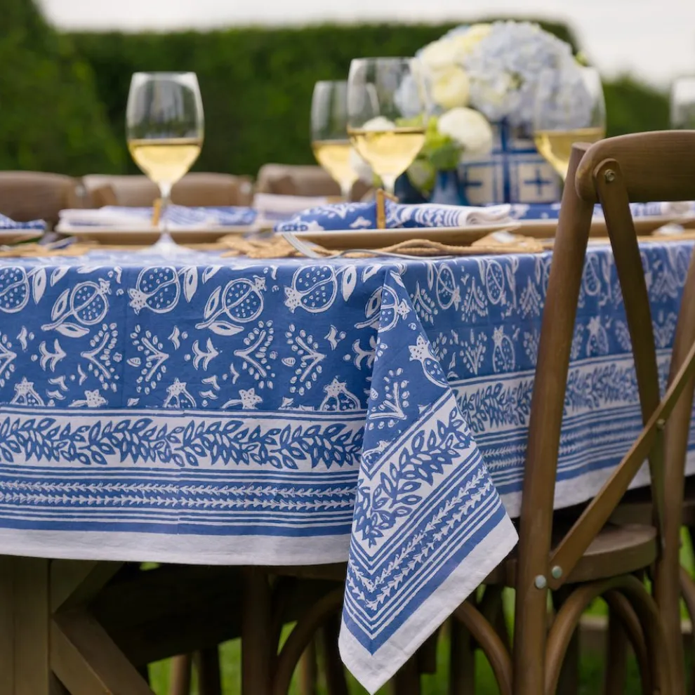 Pomegranate Blue Tablecloth