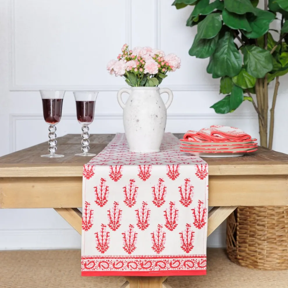 Sagar Red & Pink Table Runner