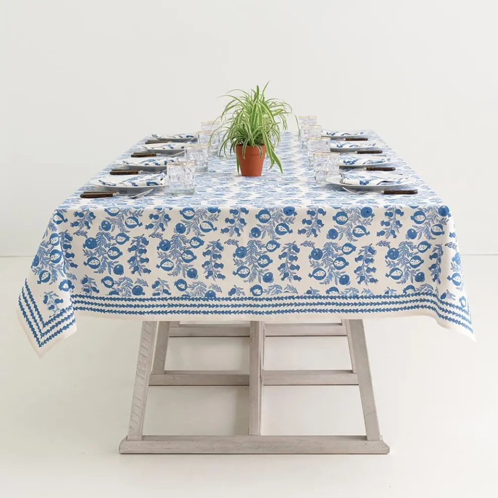 Pom Bells Wedgewood Tablecloth
