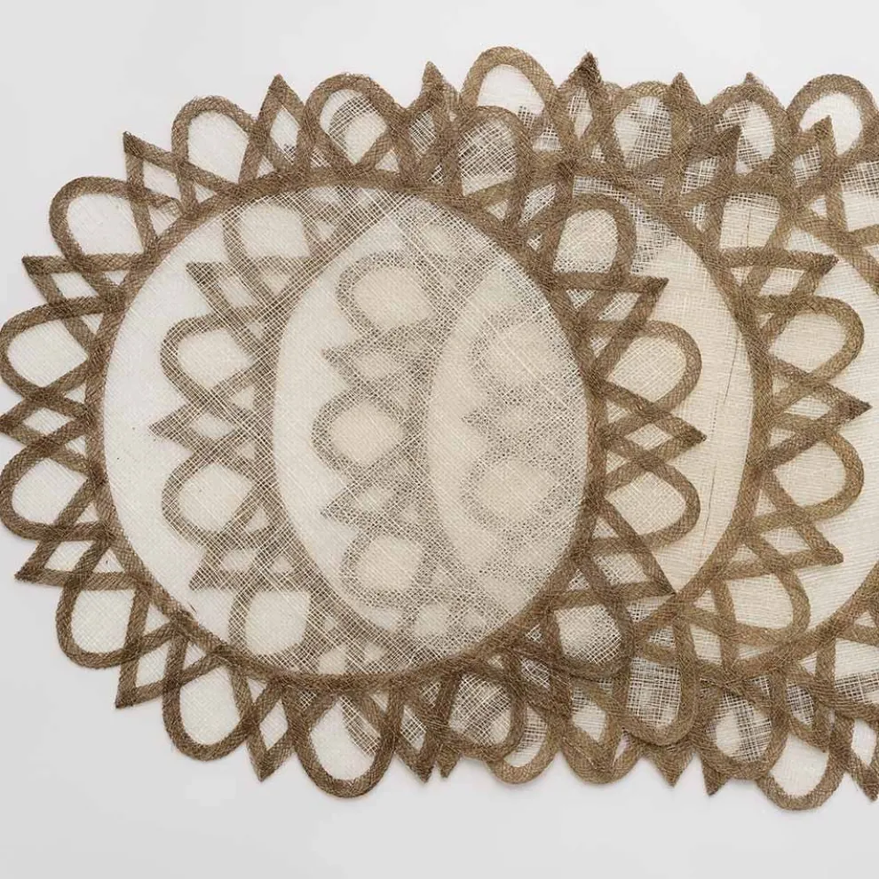 Brown Woven Round Exotic Placemats