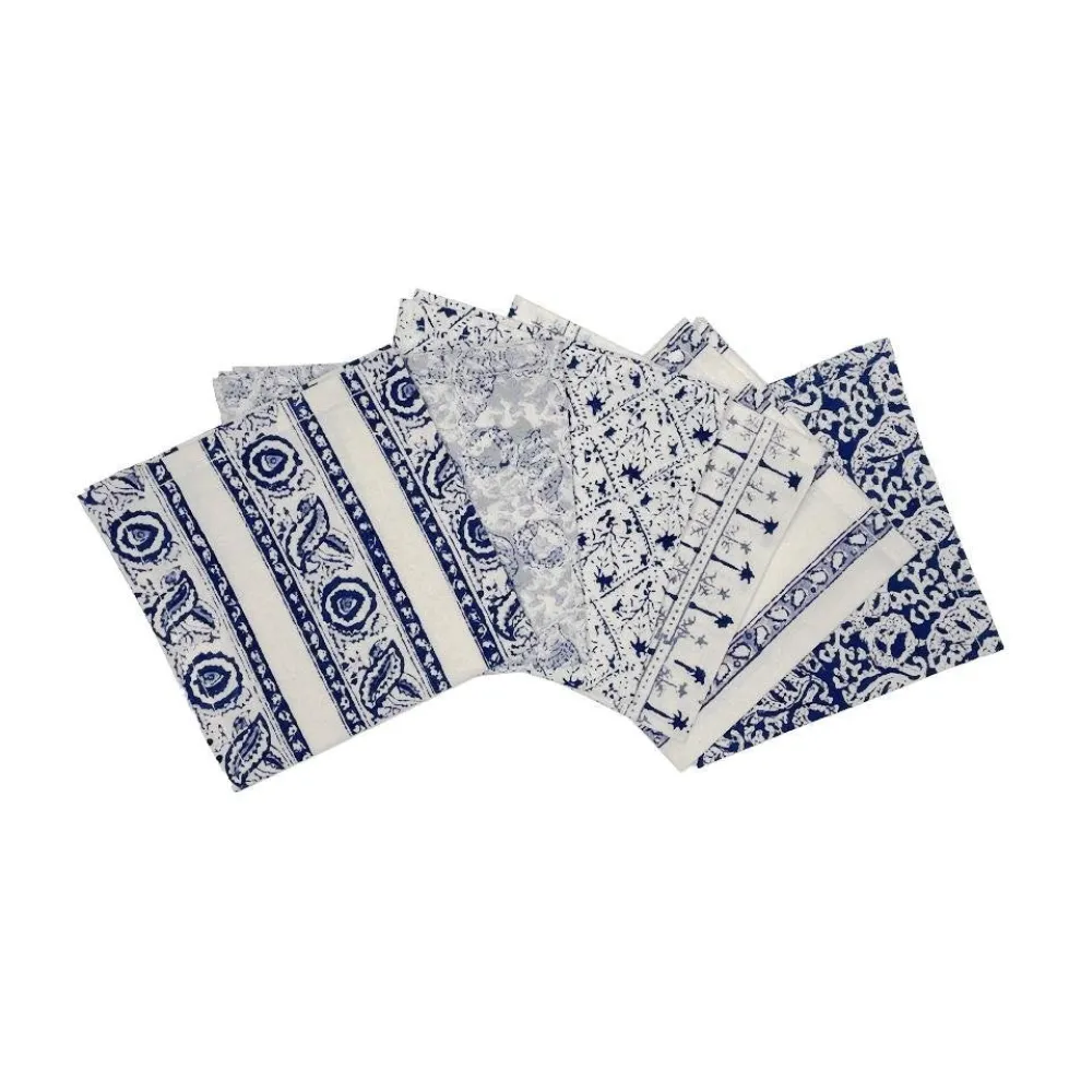 Navy blue and white cocktail napkins | India Hicks