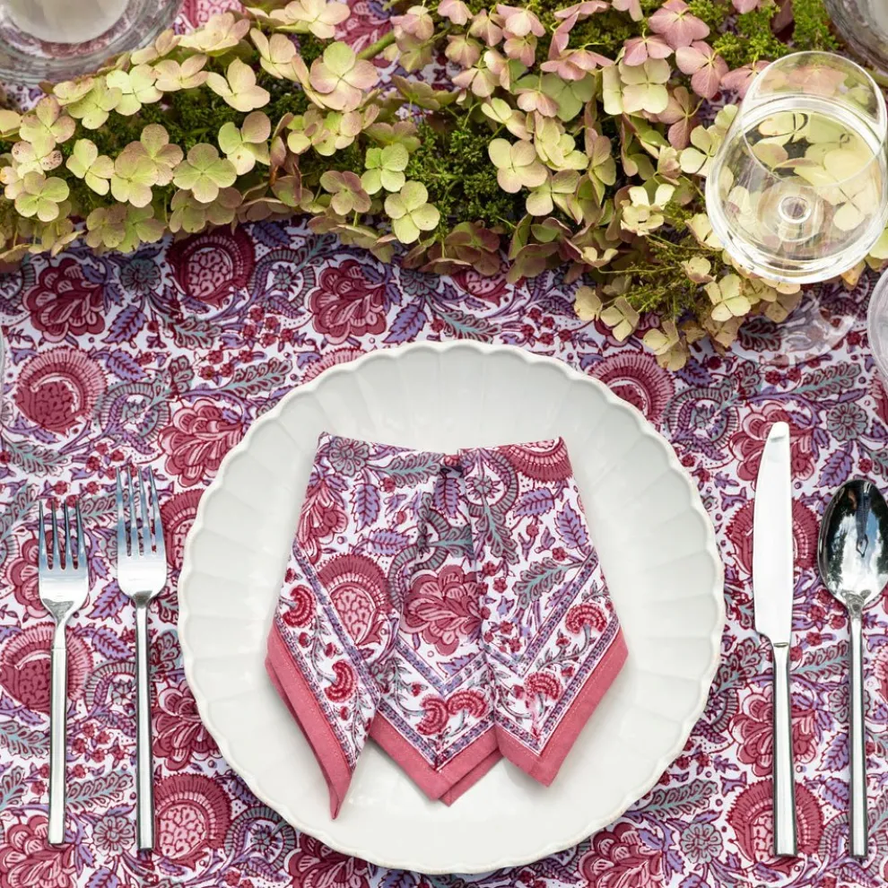 Bohemian Floral Dusty Rose Napkin | Set of 4