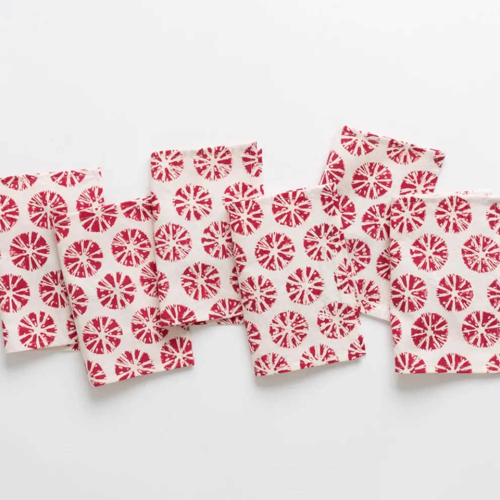 India Hicks Home Sea Biscuit Red Cocktail Napkins