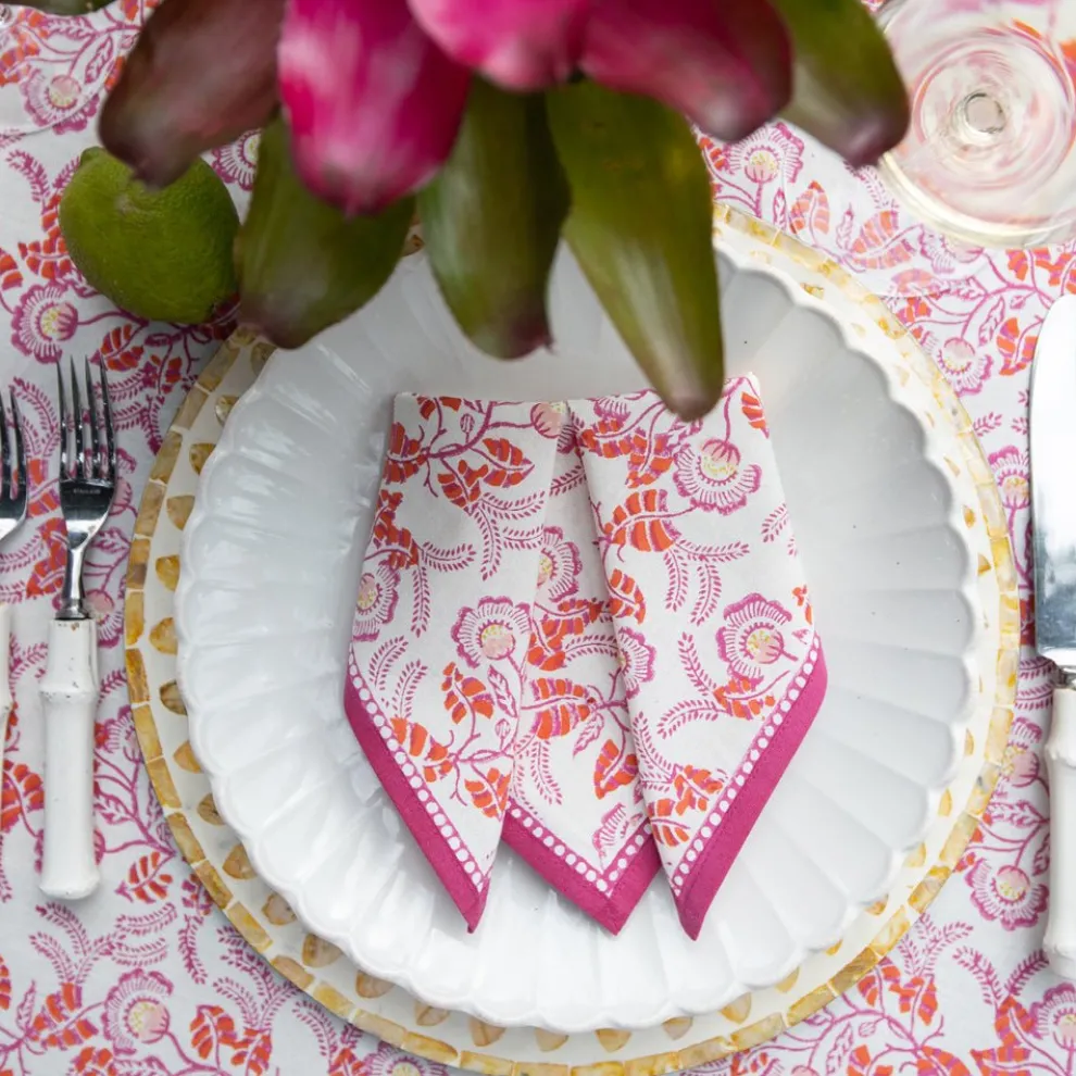 Gardenia Vine Berry Napkin | Set of 4