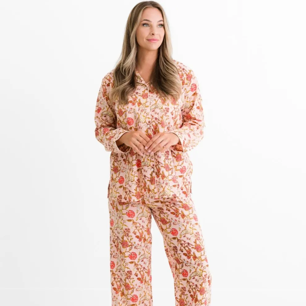 Mila Floral Blush Pajama Top