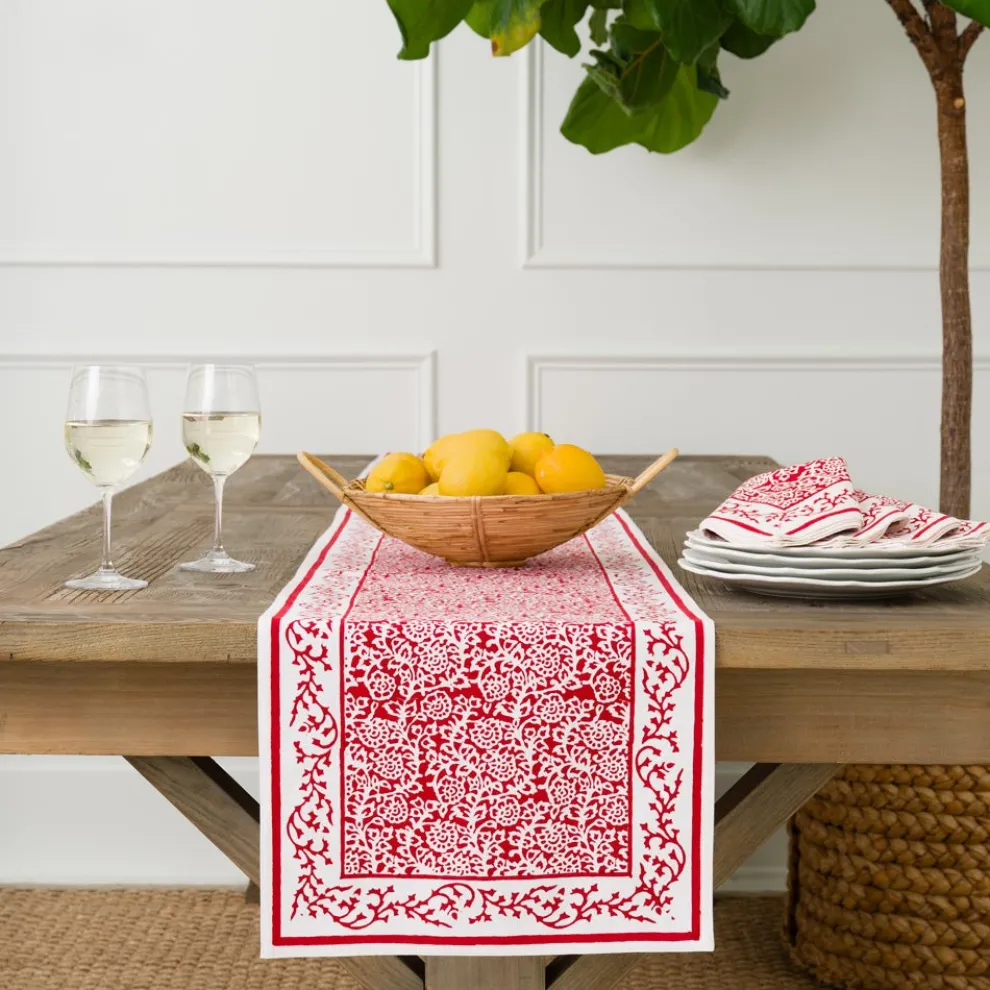 Tapestry Deep Red Table Runner