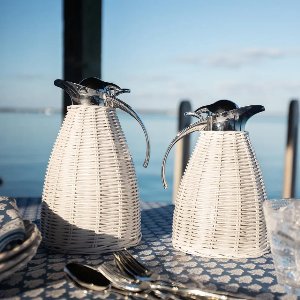 White Wicker Thermos