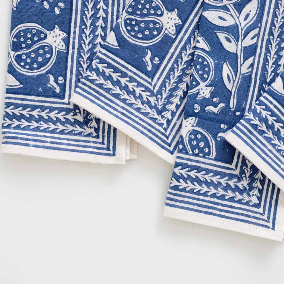 Pomegranate Blue Napkin | Set of 4