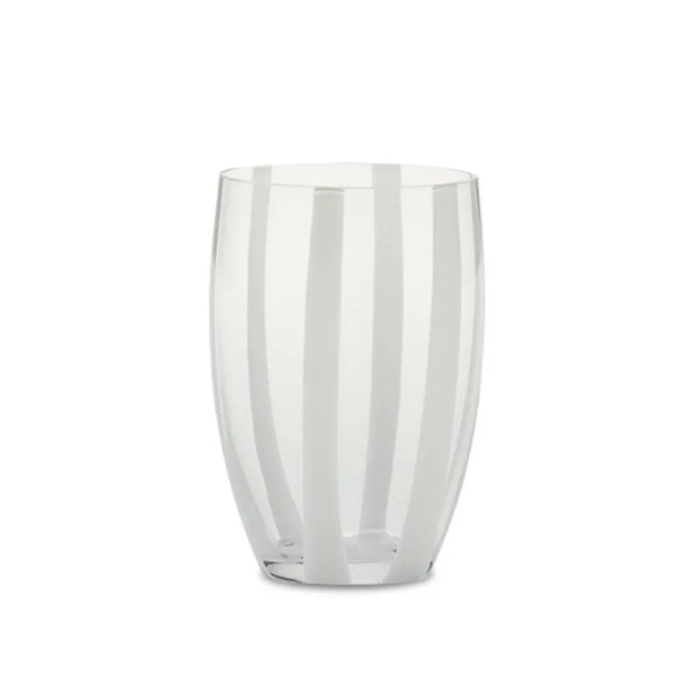 Candy Striped Drinking Glass- Amber