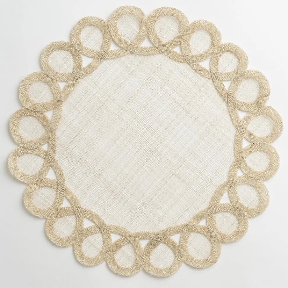 Ecru Woven Doodles Placemat | Set of 4