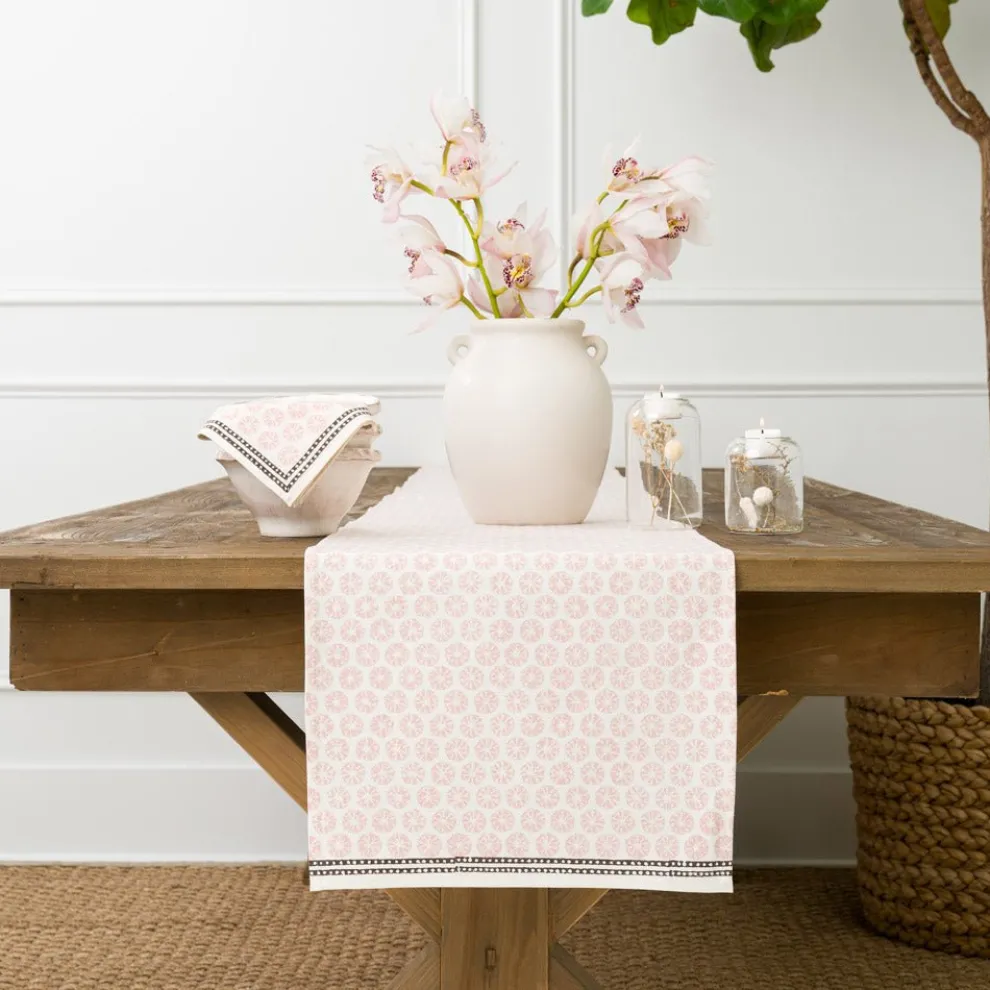 India Hicks Home Mini Sea Biscuit Blush Table Runner