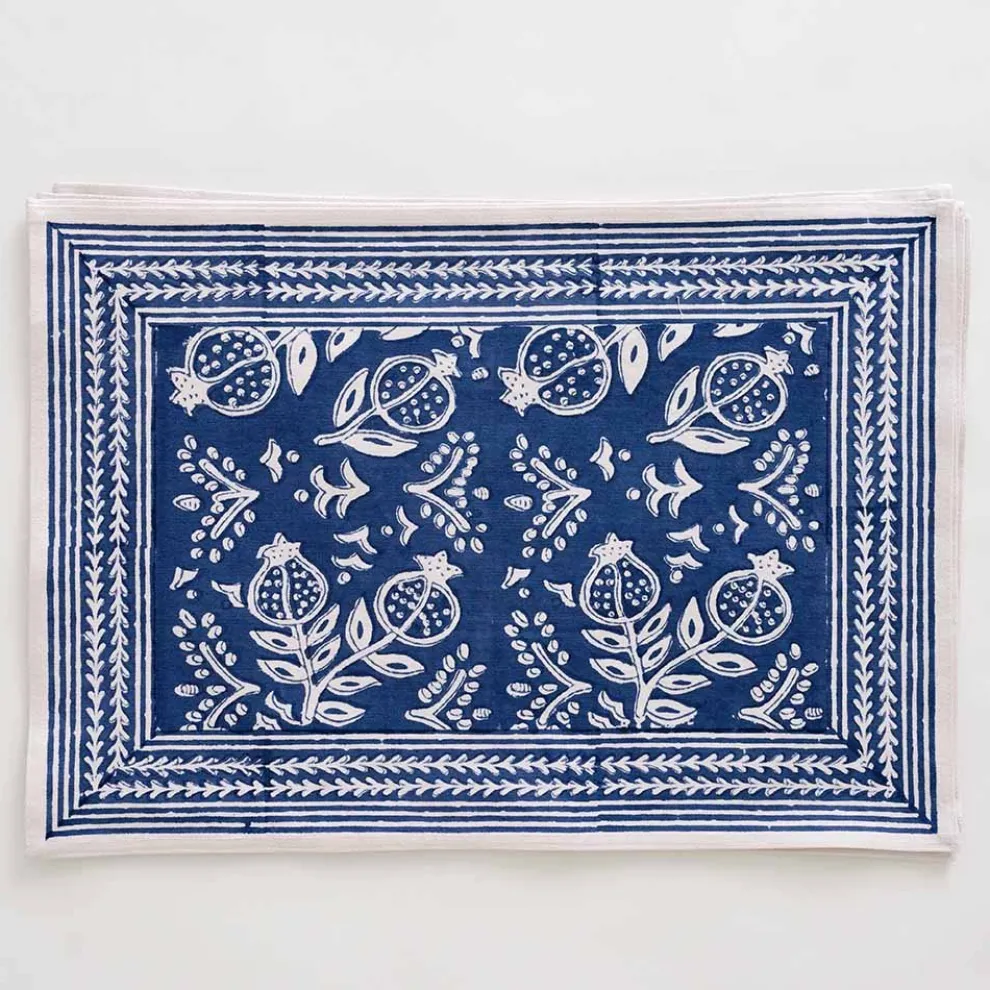 Blue Pomegranate Placemat | Set of 4