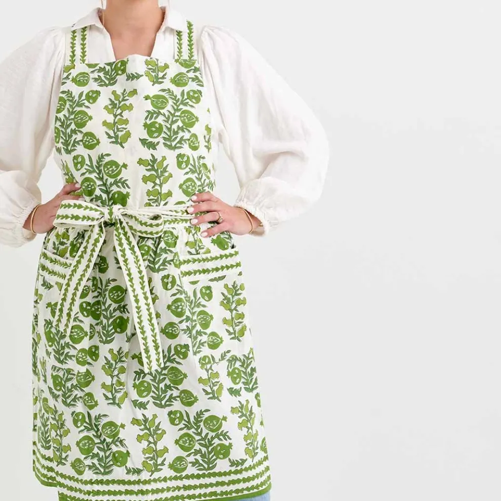 Pom Bells Green Apron