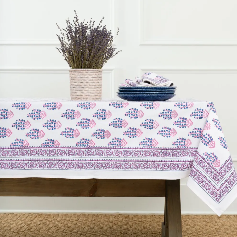 Sagar Blue & Magenta Tablecloth
