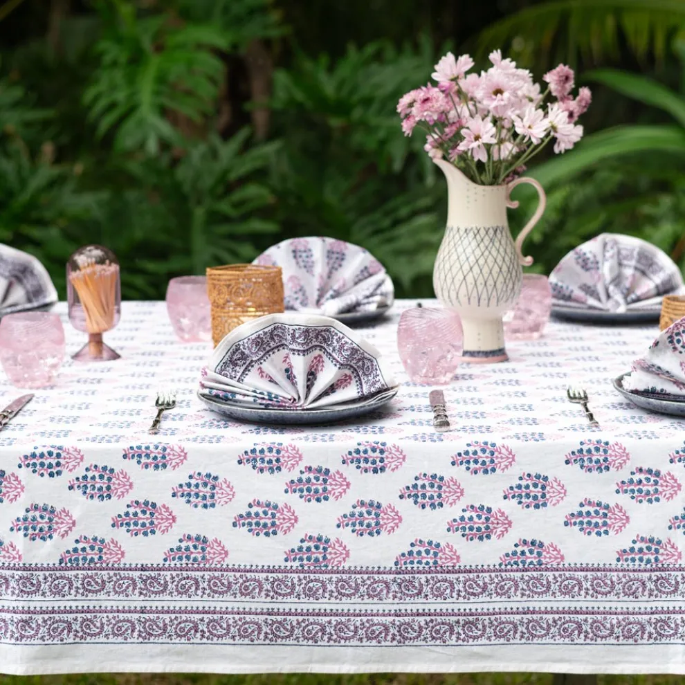 Sagar Blue & Magenta Tablecloth