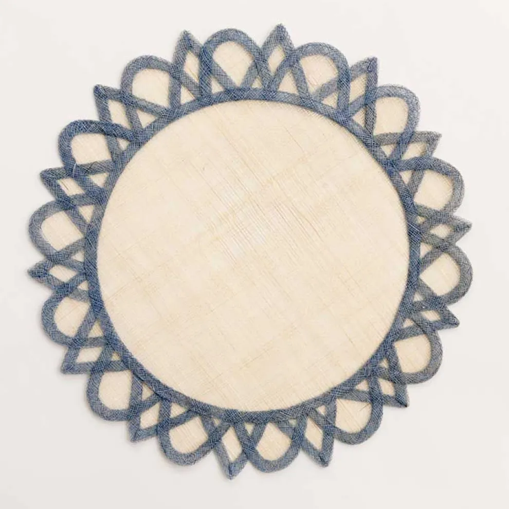 Light blue natural fiber placemats | Set 4