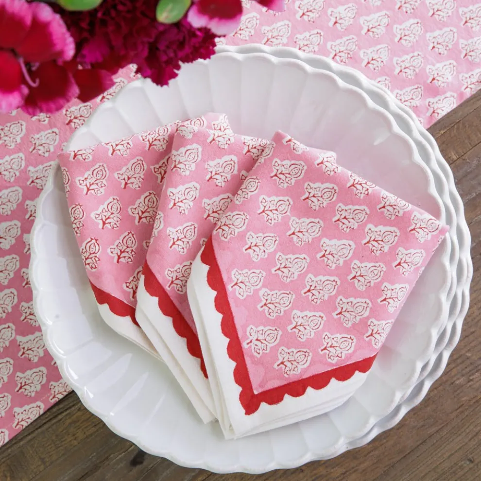 Pom Buti Pink Napkin | Set of 4