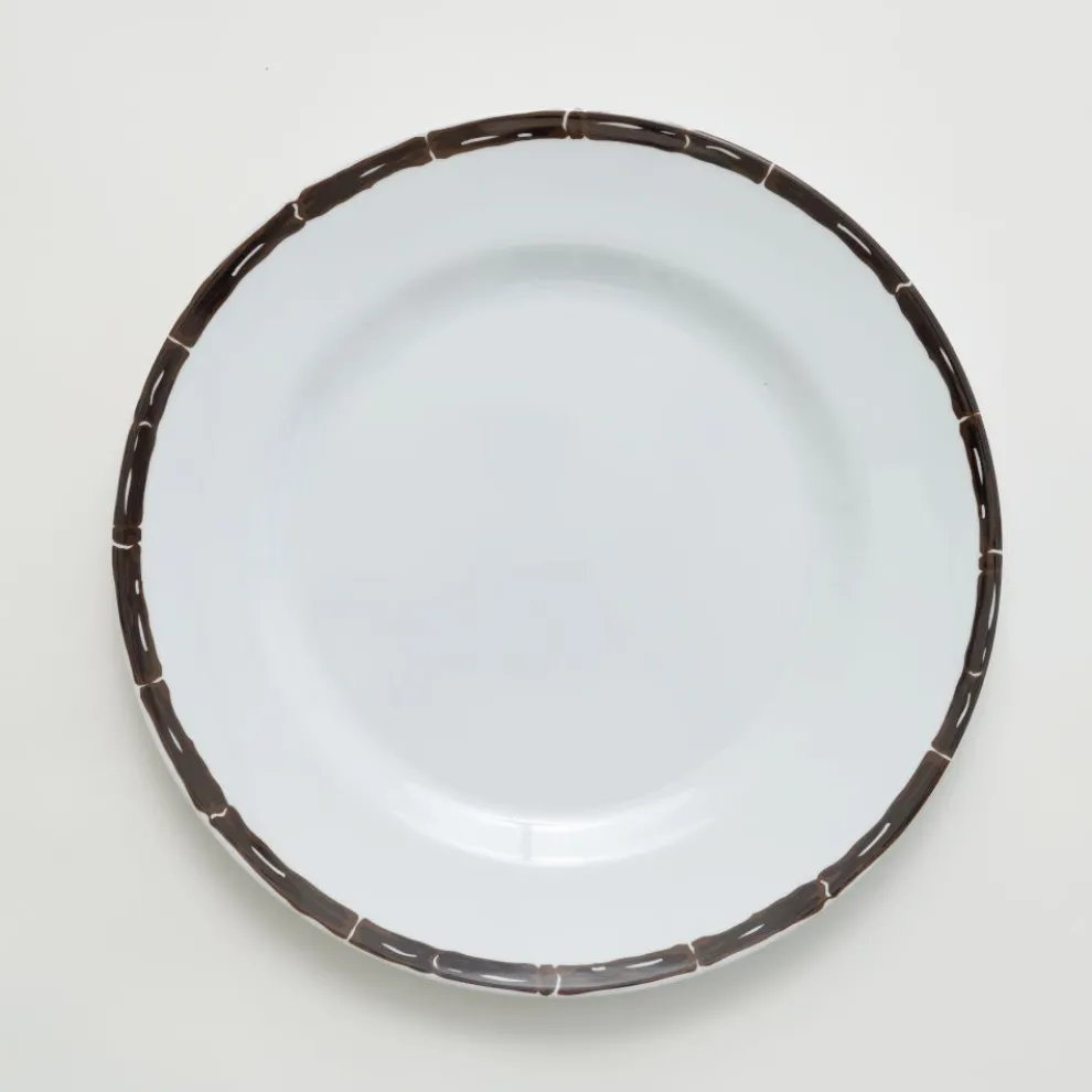 Brown Bamboo Melamine Dinner Plate | Set of 6